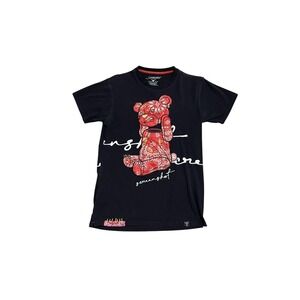 Screenshot Shirt Mens Small Black Teddy Bear Graphic Embroidered Tee T-Shirt